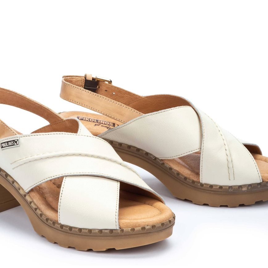 Women's Pikolinos CANARIAS Heels Sandals White | NZ VAQ9270